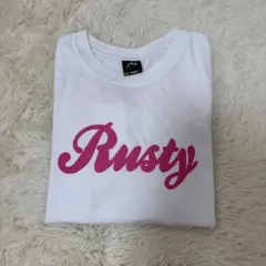 RUSTY Tシャツ ホワイト ピンク ロゴのサムネイル