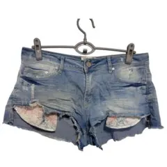 デニムショートパンツ 　ブルー　夏　おしゃれ