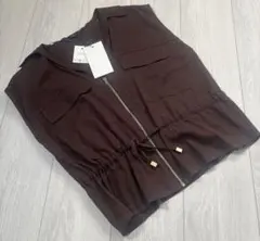 ZARA ベスト　ブラウン　新品