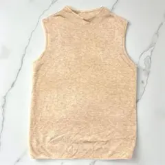 ノースリーブトップス Mサイズ オレンジベージュ　毛100％