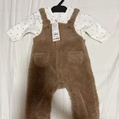 ベージュ フリース オーバーオール新品