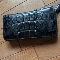 クロコダイルレザー 長財布 ブラック