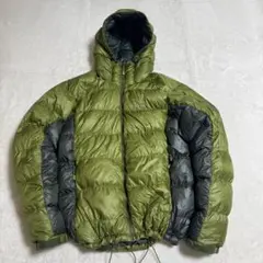 モンベル800FPスペリオダウンパーカMen'sMグリーンバイカラードロー