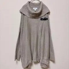 カルバンクライン 無地 ニット タートルネック ドルマン L/XL 茶 上品