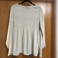 UNIQLOベージュ 長袖ブラウス XLサイズ