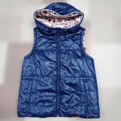 【美品】ネイビー ノースリーブダウンベスト フリース