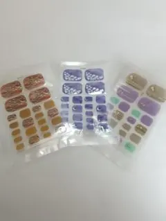 フットネイルシールセット　3枚　6回分 ヤスリ付き