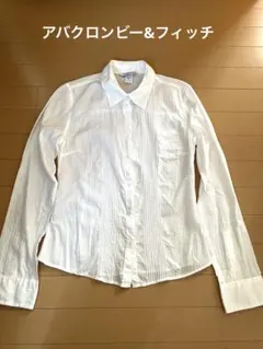 Abercrombie＆Fitch　ホワイトコットン長袖シャツ　長袖ブラウス