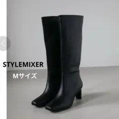 STYLEMIXER ダブルシームレザーロングブーツ　スタイルミキサー　ブラックのサムネイル