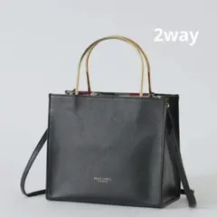 【新品】ブルーレーベルクレストブリッジ　レザートート　黒　バーバリー　210