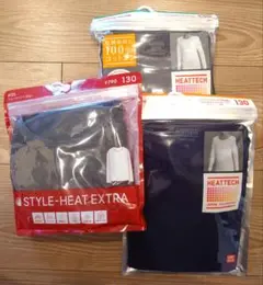 HEATTECH 130サイズ 長袖アンダーシャツ 新品 3枚セット