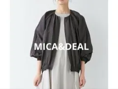 マイカアンドディール 美品　リネンギャザージップアップブルゾン