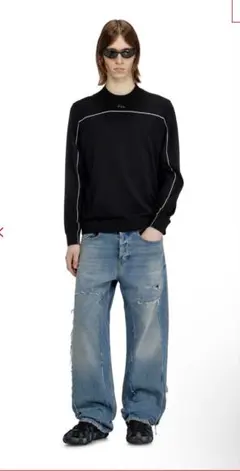 DIESEL Jumper In Silk Blend With Pipingのサムネイル