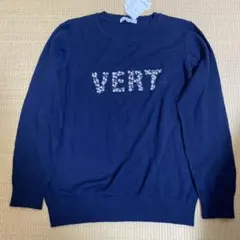 新品　ネイビー ストーン装飾 薄手セーターのサムネイル