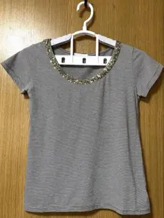 Ehyphen world gallery ボーダー スパンコール Tシャツのサムネイル