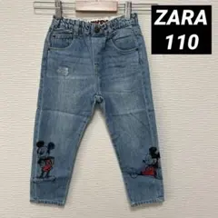 ZARA ミッキーマウス プリント デニムパンツ 110