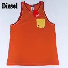 新品未使用タグ付 DIESELディーゼル タンクトップ ロゴプレート付 ポケット