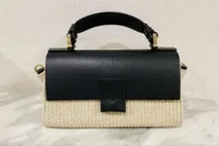 【美品】アルアバイル allureville ハンドバッグ 黒レザー/ベージュ