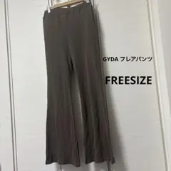 GYDAハイウエストワッフルフレアパンツ （カーキ）のサムネイル