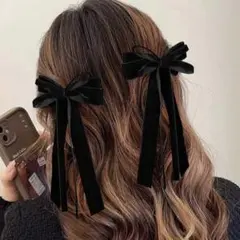 ベルベットリボンヘアピン　2個セット