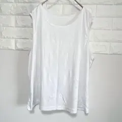 ノースリーブ Tシャツ【L】ホワイト　シンプル