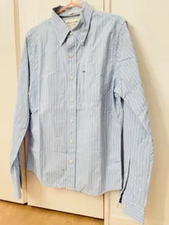 Abercrombie & Fitch 水色ストライプシャツ S
