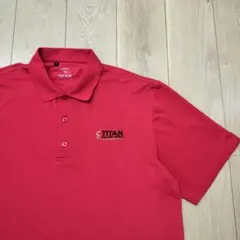 US古着 ポロシャツ TITAN FACTORY DIRECT レッド 赤 XL