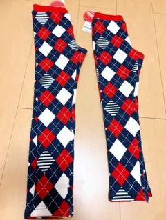 新品　moujonjon レギンス　裏起毛　アーガイル柄２枚110cm120cm