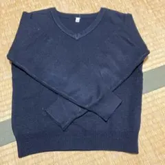 ネイビー Vネック ニットセーター120