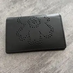 新品未使用　marimekko 型押し　ケース　カードケース　黒　廃盤 marimekko（マリメッコ） カードケース Unikko / Card Holder