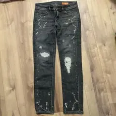 DRS DUNGAREES ダメージデニム Sサイズ