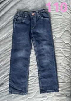 ハート刺繍付きデニムパンツ　110