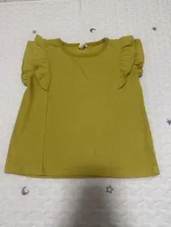 Samansa Mos2 フリル付きTシャツ 100cm オリーブグリーン