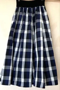 PASSIONE パシオーネ チェック フレア ロングスカート ウエストゴム38