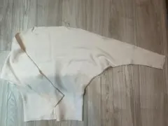 アイボリー リブ編み セーター 長袖