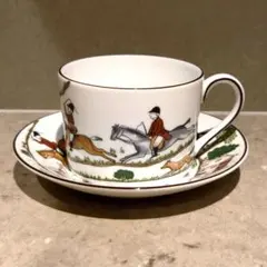 HERMES エルメス カップ ソーサー 犬 シャス バゼットハウンド 新品 