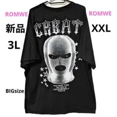 新品 ROMWE 3L 半袖 Tシャツ 黒 大きいサイズ トップス XXL