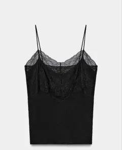 定価3590 ZARA レースキャミソール ブラックのサムネイル