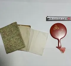 昭和レトロ ヴィンテージ 手鏡 赤
