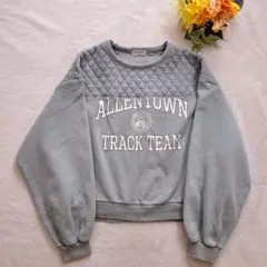 スウェット トレーナー F カレッジプリント キルティング 切り替え 裏毛