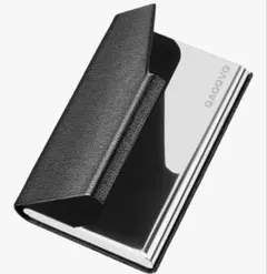 QAQQVQ名刺入れ ステンレス鋼 名刺が折れない２５枚 薄型 PUレザー