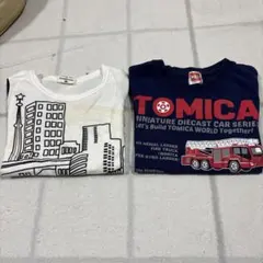 プラレール　トミカ　半袖Tシャツ２枚組