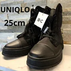 新品　UNIQLO :C パデッドレースアップブーツ 25cm ユニクロ　黒