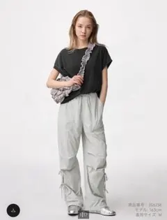 新品未使用 GU テックプルオンパンツ M ライトグレー