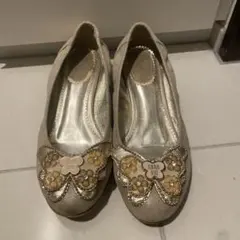 ANNA SUI ゴールド バタフライ フラットシューズのサムネイル