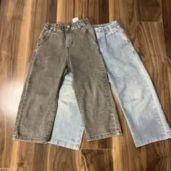 デニムワイドパンツ 2色セット110