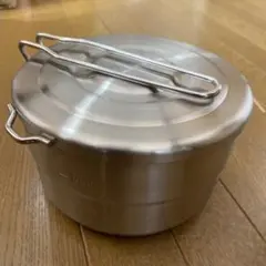 【新品】折り畳み式取手 クッカー 1.5L IH ガス 直火OK ステンレスのサムネイル