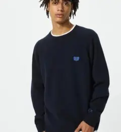 新品未使用 カウズ ウィンター ラムウール クルーネックセーター XL ネイビー