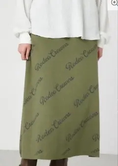 新品　ロデオ　クラウンズ　ロゴニット　ロング　スカート　カーキ