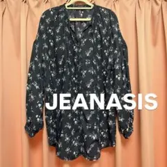JEANASIS ブラック 花柄 長袖 シャツ ブラウス フリーサイズ